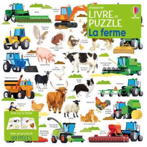 Puzzle La Ferme Usborne Coffret Livre Et Puzzle Animaux Et