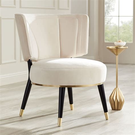 Downing Street Arman Luxe Light Creme Fabric Round Chair Walmart