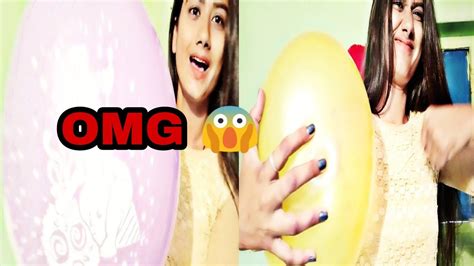 Balloon Bursting With Nails Balloon Blowing And Popping Polkadot Balloon Challenge Blow To