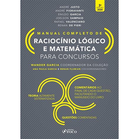 Livro RaciocÍnio LÓgico E MatemÁtica Para Concursos Manual Completo 3ª Ed 2020 No Shoptime