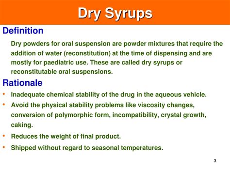 Ppt Dry Syrups Powerpoint Presentation Free Download Id 8936709