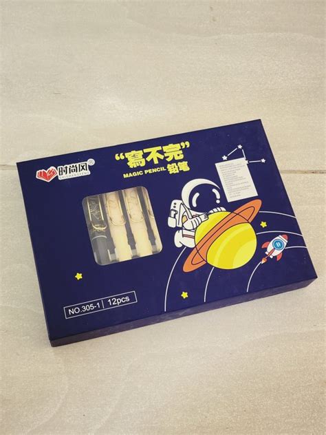 Pack De 12 Lapices Infinitos Con Borrador Modelo Astronautas Cute Shop