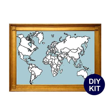 World Map Cross Stitch Kit | Studio Koekoek Modern cross stitch