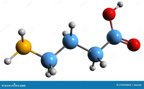 3D Image Of Gamma Aminobutyric Acid Skeletal Formula Stock Illustration