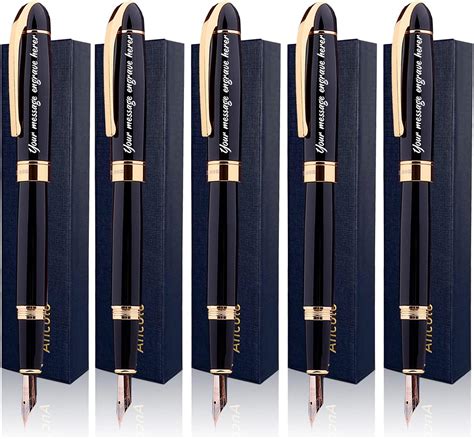 Ancolo Custom Black Fountain Pens Luxury Refillable Pens