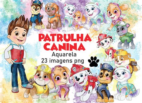 Kit Digital Patrulha Canina Aquarela Elo Produtos Especiais