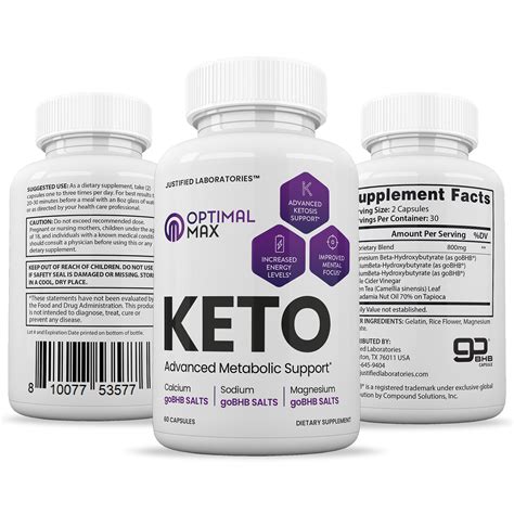 2 Pack Optimal Max Keto Pills Includes Apple Cider Vinegar Patented