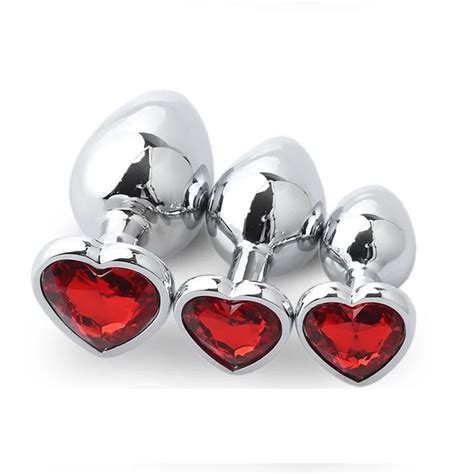 Piece G Dia Huge Size Silver Crystal Heart Shape Metal Anal Plug