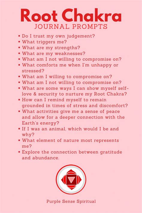 Root Chakra Journal Prompts Root Chakra Healing Energy Healing