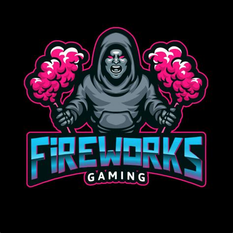 Placeit Logo Maker For A Gaming Squad Featuring A Man Throwing Fireworks