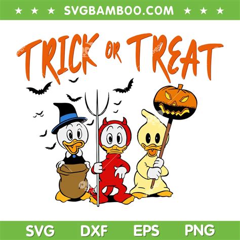 Huey Dewey And Louie Trick Or Treat SVG