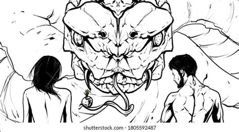 Adam Eve Serpent Devil Stock Illustration 1805592487 | Shutterstock