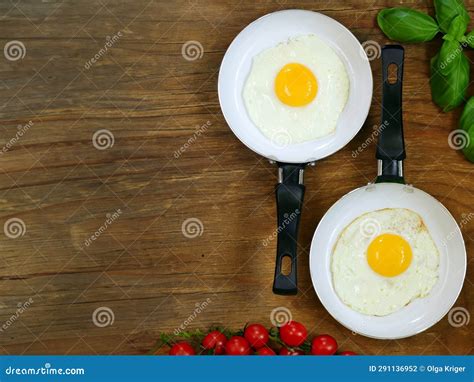 Breakfast with fried eggs stock photo. Image of white - 291136952