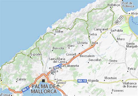 Michelin Landkarte Alaró Stadtplan Alaró Viamichelin