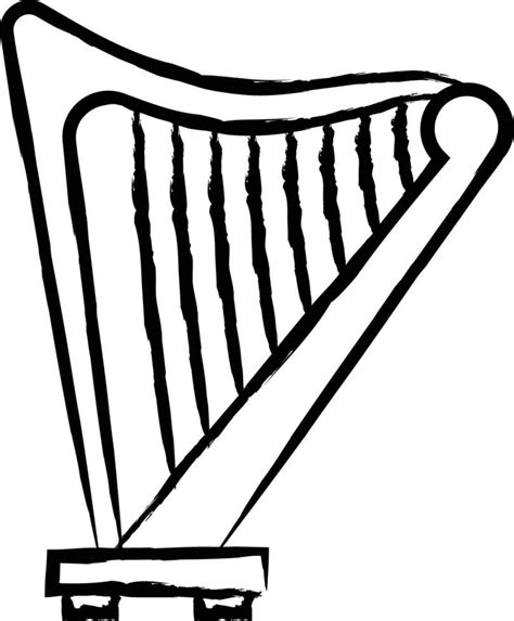 Harp Hand Drawn Vector Illustration Vector Art At Vecteezy