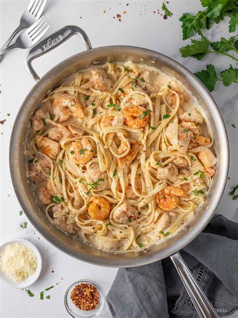 Creamy Chicken And Shrimp Alfredo Cookin With Mima