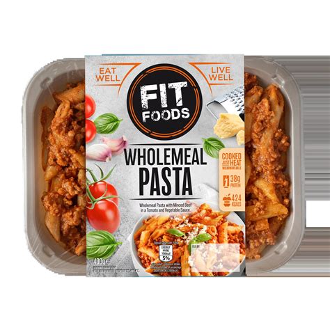 Fit Foods Wholemeal Pasta Minced Beef And Vegetable Sauce - Fit Foods ...