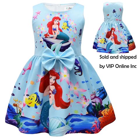 Mermaid Casual Dress for Little Girls Princess Cosplay Birthday Party ...