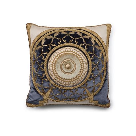 Ettore Cushion In Capri Charcoal Beaumont Fletcher Embroidered