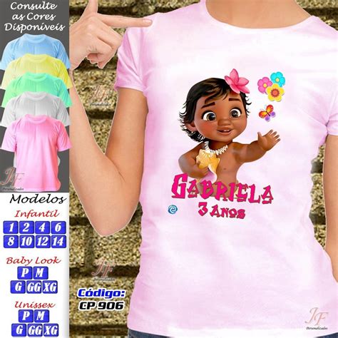 Kit 05 Camisetas Adulto Infantil Personalizadas Moana Shopee Brasil