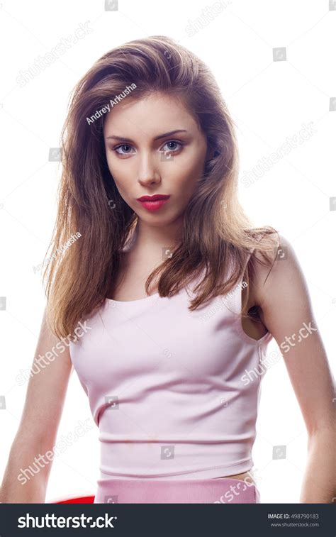 Beautiful Brunette Woman Face Close Portrait Stock Photo 498790183 Shutterstock