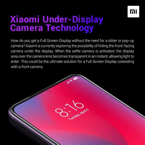 Xiaomi объяснила принцип работы подэкранной камеры