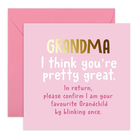 Central Funny Birthday Card For Grandma Grandma I Think You Re