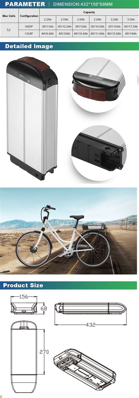 High Capacity Rear Rack Lithium Battery V Thinpack