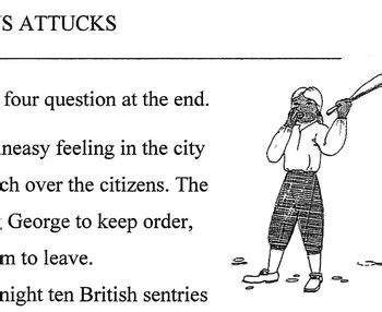 Biography Bank: CRISPUS ATTUCKS & BOSTON MASSACRE w/ 4 Reading Comprehension Qs