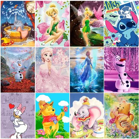 Disney 5d Diy Pintura Diamante Elsa Princesa Dos Desenhos Animados Kits