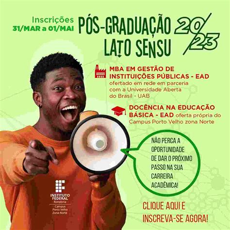 Ifro Abre Vagas Para Cursos Gratuitos De P S Gradua O Ead Em Ro