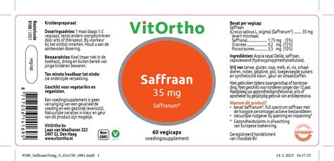 Vitortho Voedingssupplementen Saffraan Mg