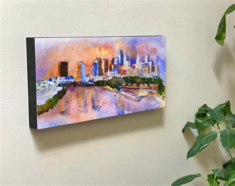 Philadelphia Skyline Watercolor Philly Skyline Wall Art | Etsy