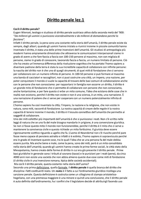 Diritto penale 1 appunti Diritto penale lez Cosè il diritto