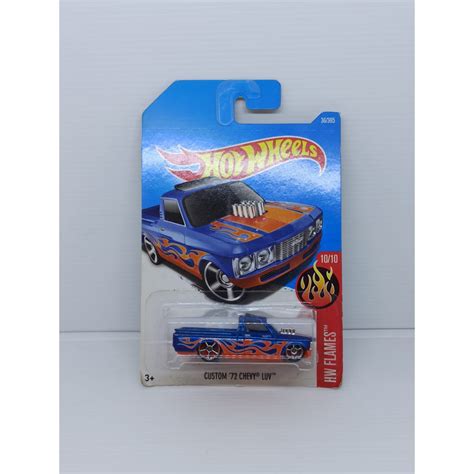 Hot Wheels Rodas Quentes Chamas Chevy Luv Blue HW Personalizadas