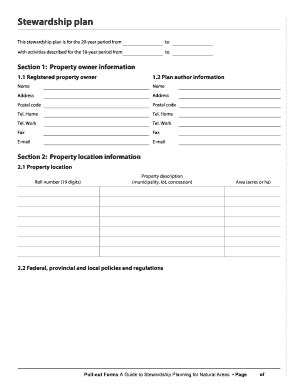 Fillable Online Forms Ssb Gov On Stewardship Plan Ontario Fax Email