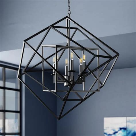 Ivy Bronx Holzman 4 Light Unique Statement Geometric Chandelier