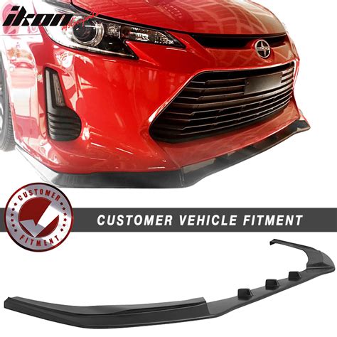 Front Bumper Lip Compatible With 2014 2016 Scion Tc Ikon V3 Style Unpainted Black Pu Splitter