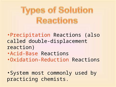 Ppt Precipitation Reactions Also Called Double Displacement Reaction Acid Base Reactions