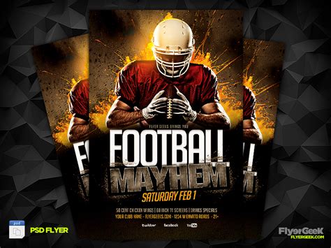 Super Bowl FOOTBALL Flyer Template PSD by FlyerGeek on DeviantArt