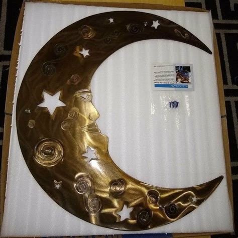 Moon Decor Wall Art Large Rustic Metal Moon Etsy Crescent Moon