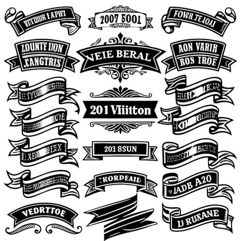 Set Of Vintage Ribbons Vector Premium Ai Generated Vector