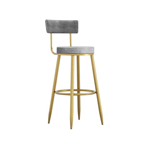 Livraison Gratuite Sur Tabouret De Bar Moderne En Velours Gris Pour