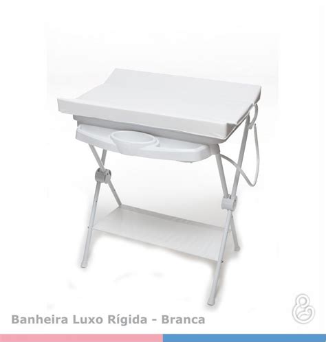 Banheira Luxo Rígida Branco Trocador Galzerano Banheira de Bebê