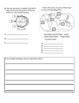 Map Skills Test by Teacher In Progress Resources | TpT