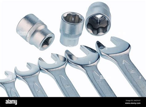 Open-end spanners and socket spanners Stock Photo - Alamy