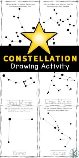 Free Printable Constellation Worksheets Drawing Activity For Kids