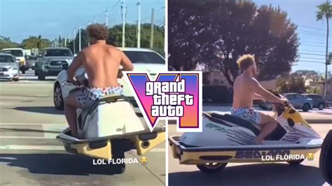 Naked Florida Man Rides Jet Ski Across Busy Streets This Belongs In The GTA 6 Trailer The