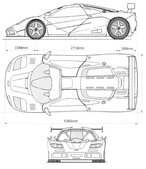 McLaren F1 LM 1989 Blueprint - Download free blueprint for 3D modeling