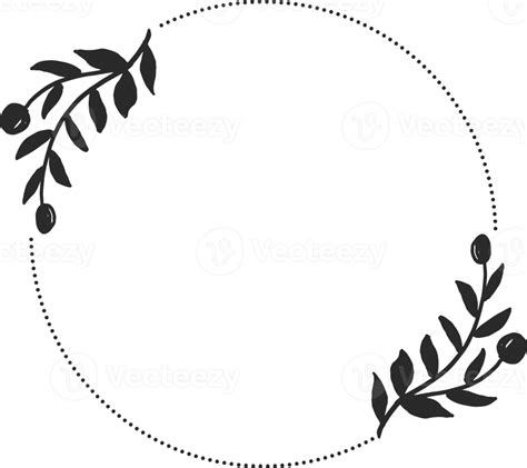 Doodle Style Floral Leaf Wreath Frame 12616576 Png